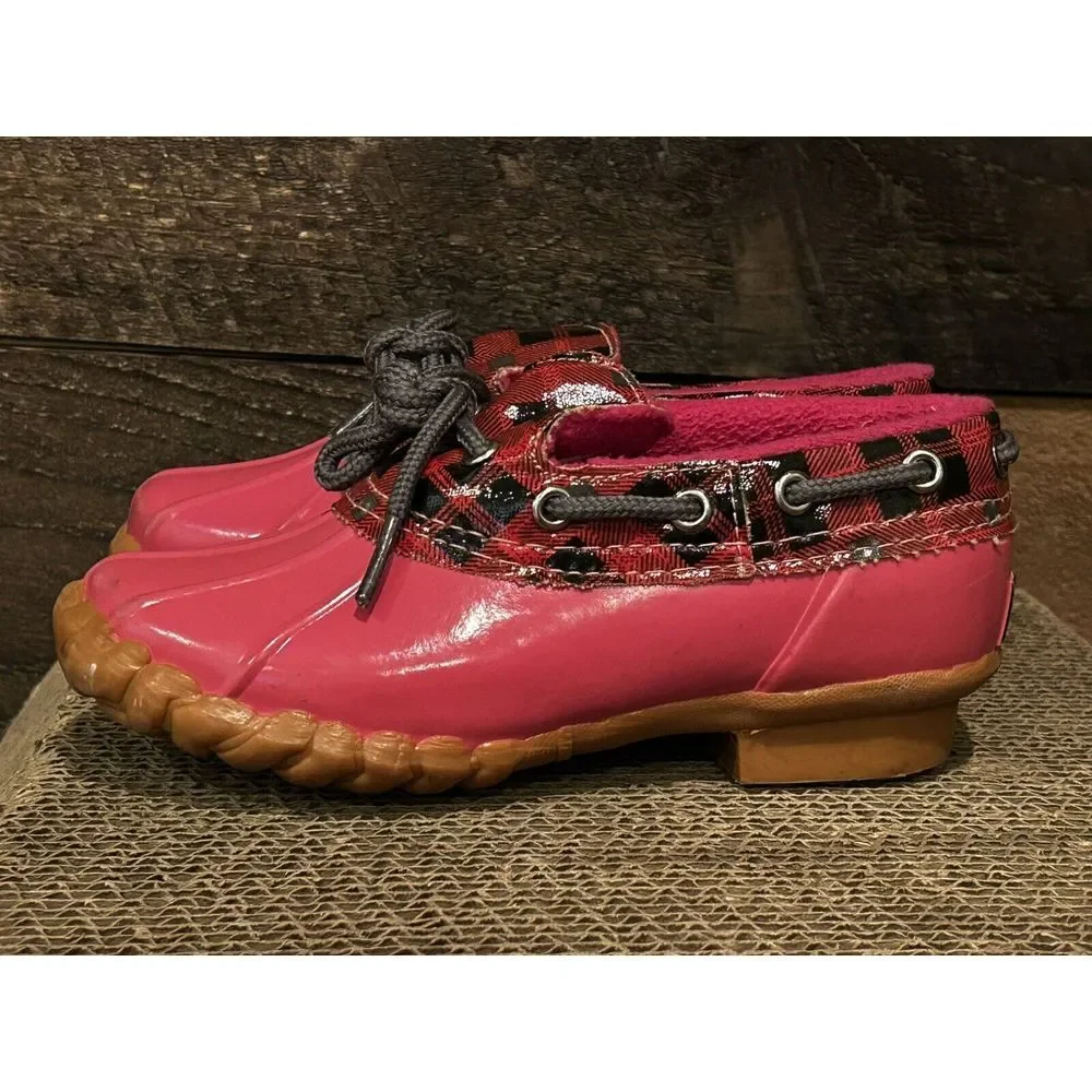 Sperry Pink Plaid‎ Duckie shoes steel shank Girl's 12